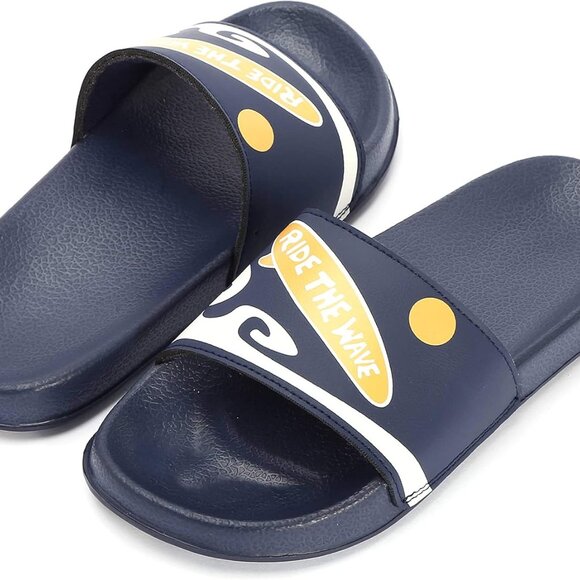 Kids Slides Shoes Non Slip Triangle Geometric Art Sandals Outdoor - Size 2 - Picture 3 of 7